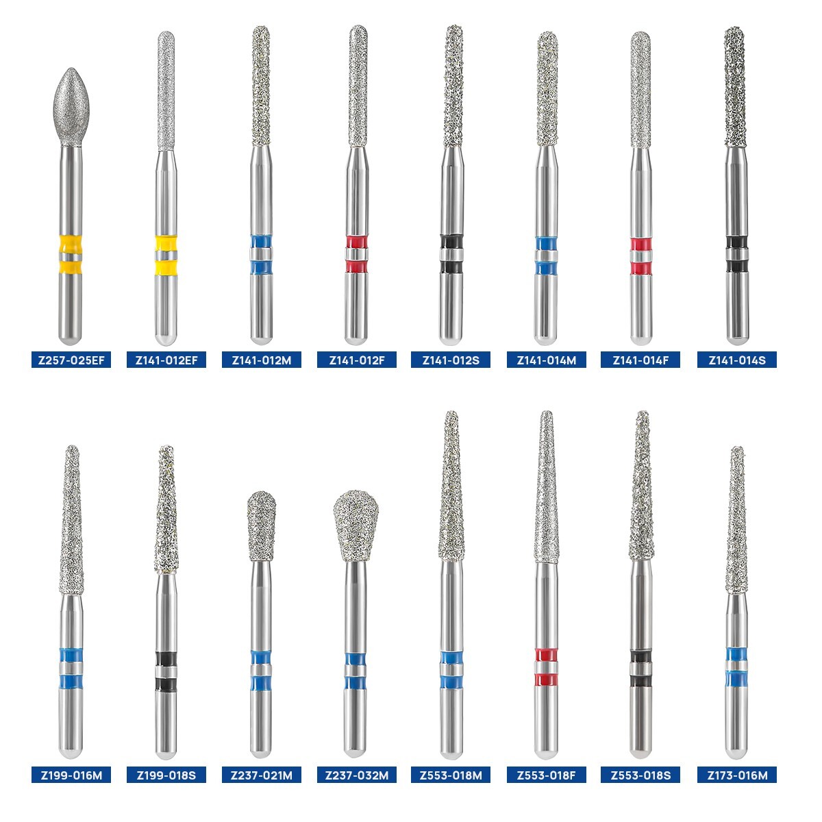 AZ Dental Zirconia Oxide Cutting Diamond Burs ceramic Drills FG1.6mm 10Pcs/Pack