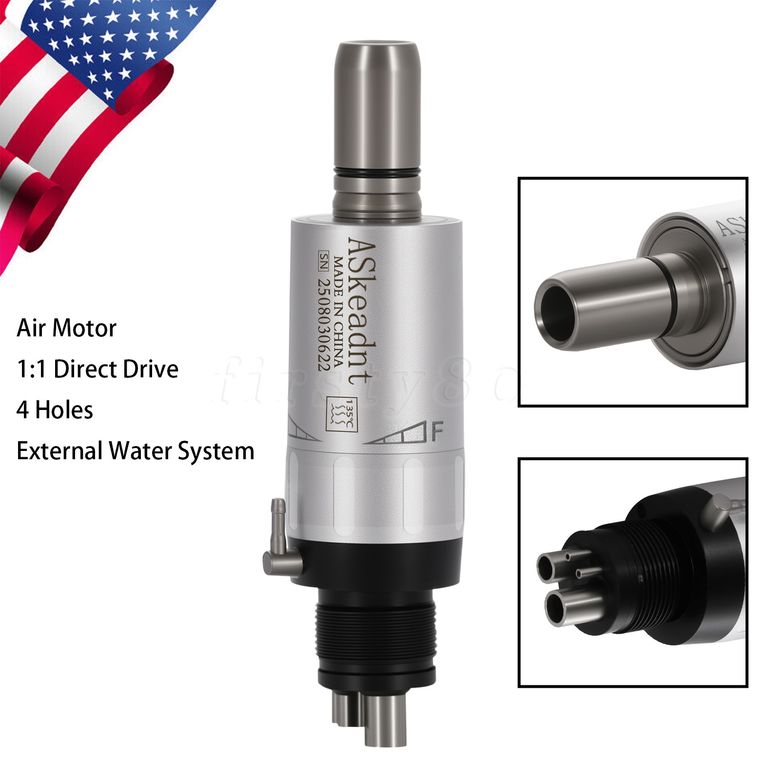 USA Dental Slow Low Speed Handpiece Air Motor 4 Hole ASkeadnt