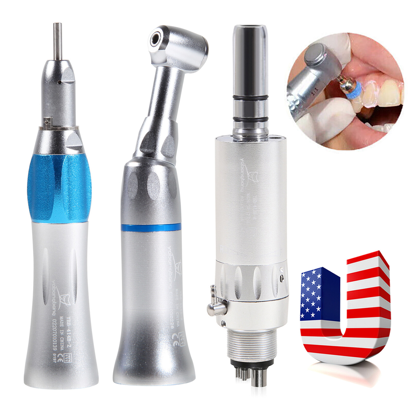 NSK Style Dental Contra Angle Straight Air Motor 2/4H Slow Speed Handpiece FAST