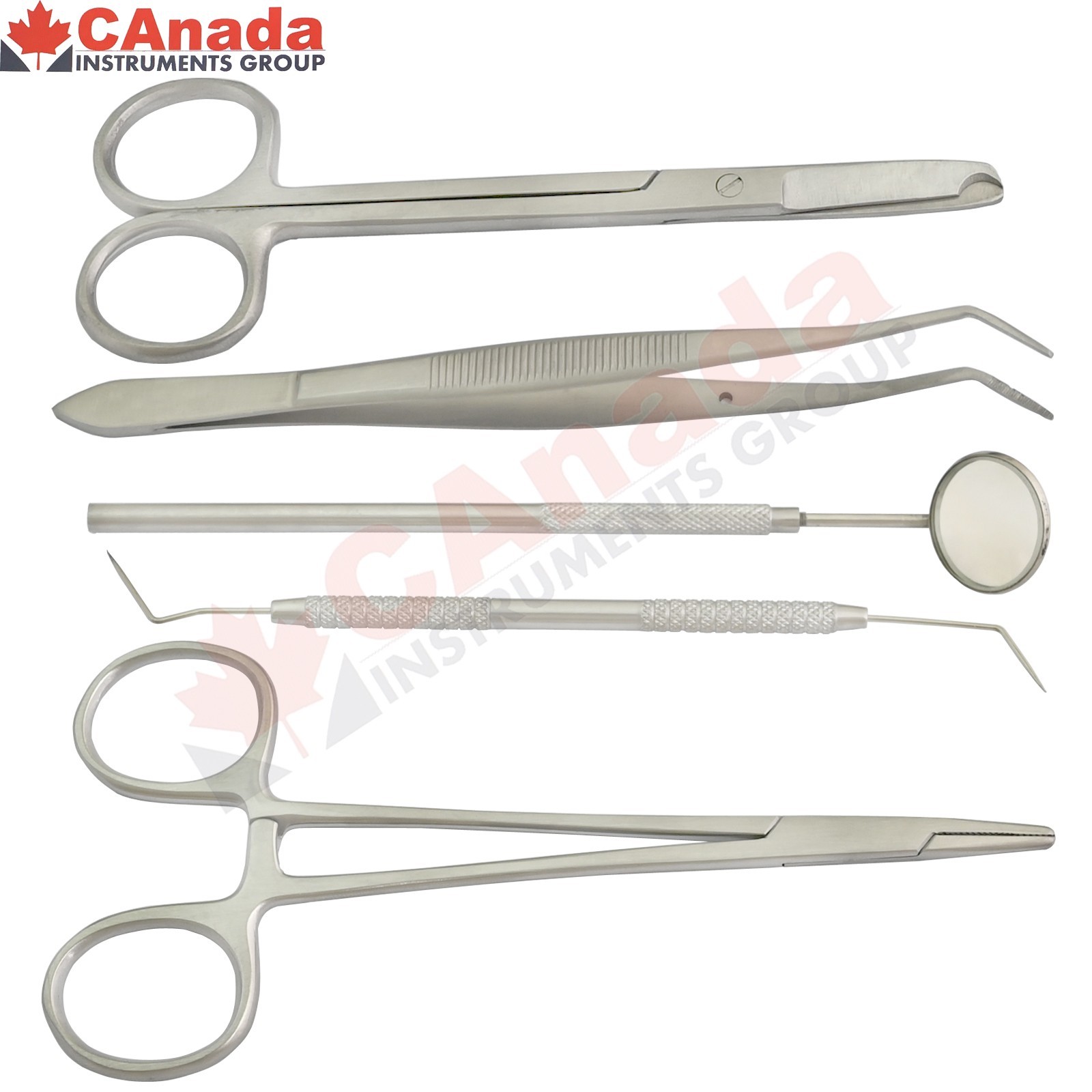 Dental Surgical Suture Removal Kit Tray Stitch Scissors Tweezers Needle Holder