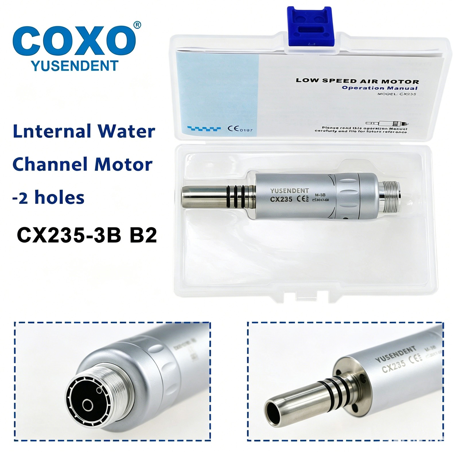 COXO Dental Low Speed Contra Angle Handpiece Air Motor 2/4 Holes Rotor Head Part