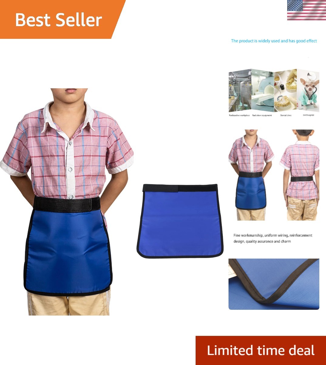 Lead Half Apron, Radiation Protection, 0.5mm Equivalency X-Ray Protective, Li…