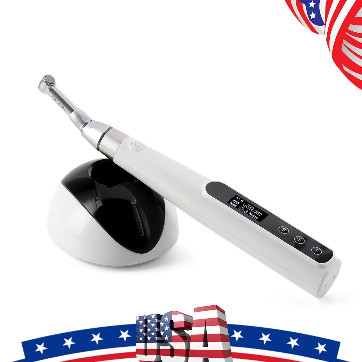 AZDENT Dental Endo Motor 16:1 Contra Angle Root Canal Treatment /10X Endo Files