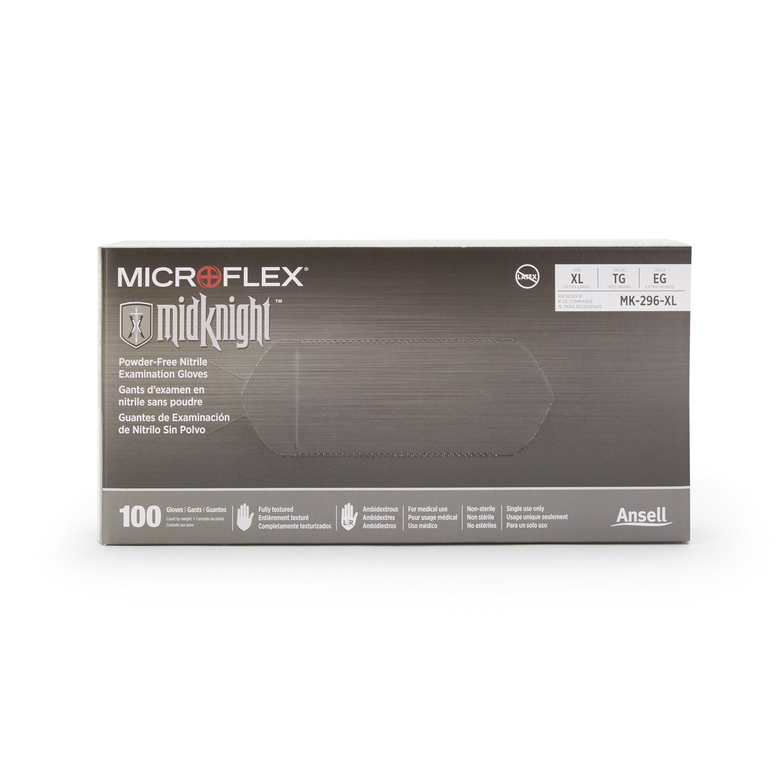 Microflex MidKnight Exam Glove, Extra Large, Black (BX/1)