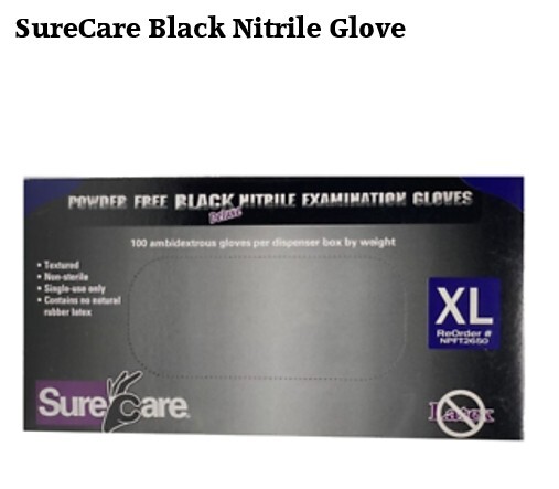 500 X-LARGE Latex & Powder Free Black 5-ml Nitrile Glove Foodservice