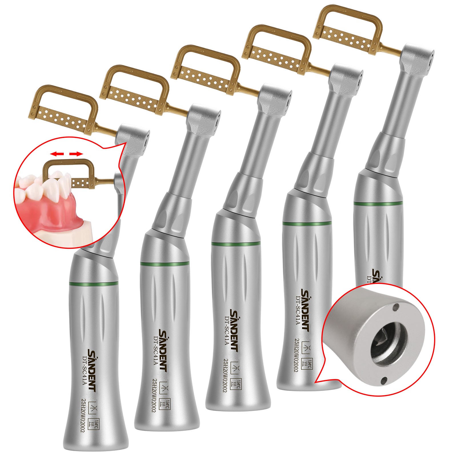 1-10 Dental Contra Angle 4:1 Reduction Handpiece IPR Reciprocating Stripping Kit