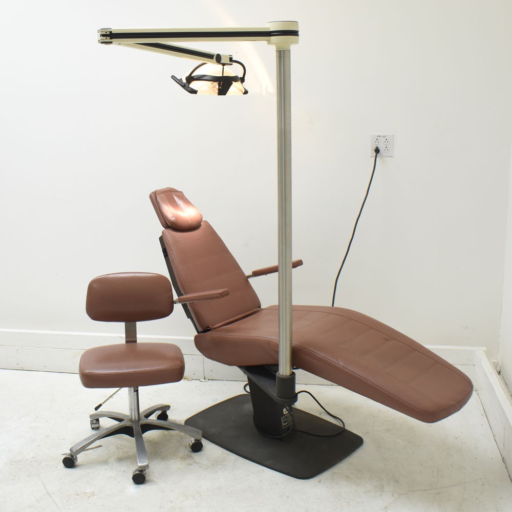 Royal 757Z Dental Chair Orthodontic Exam Patient w/Porter Light & Stool – Brown