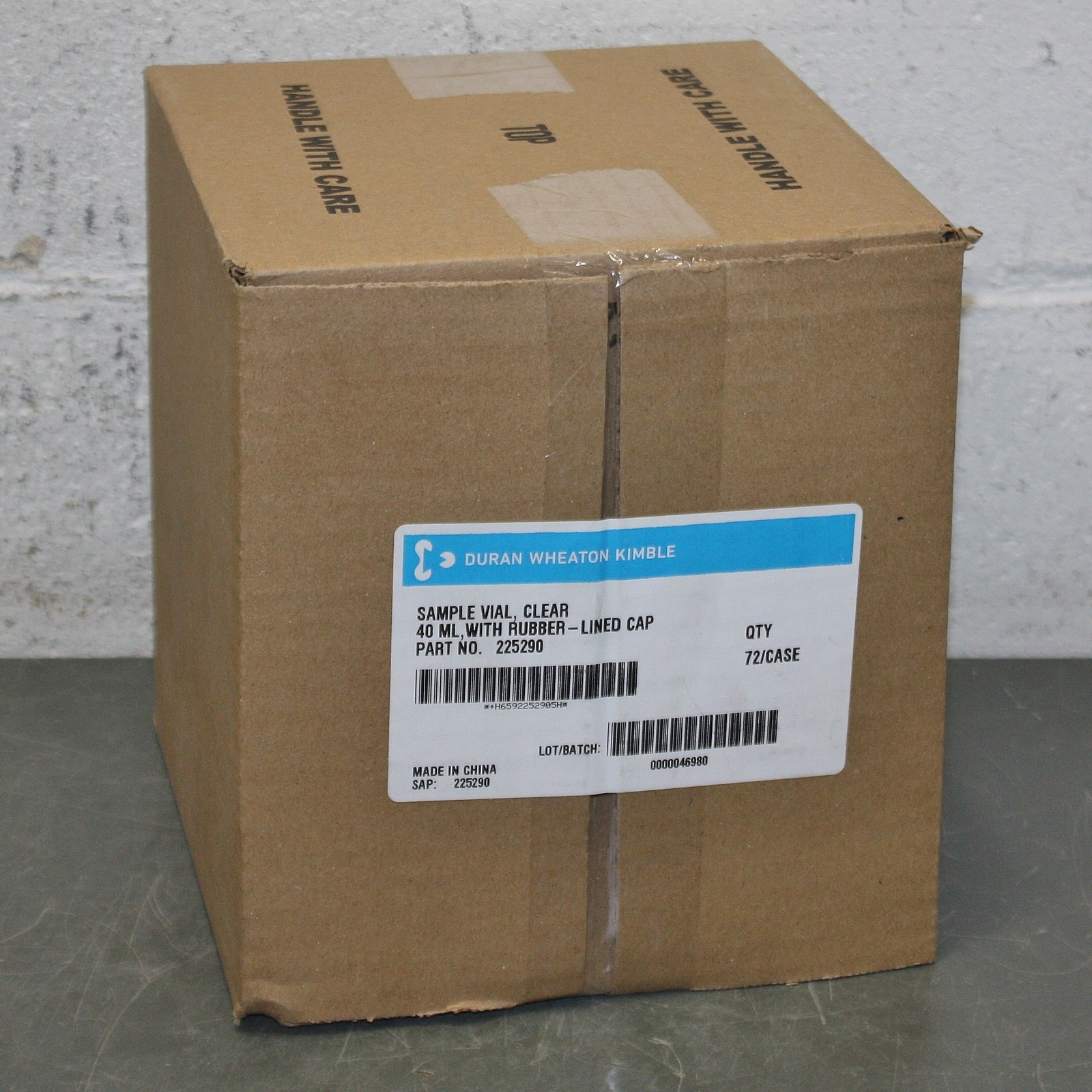 (72) Duran Wheaton Kimble Sample Vials & Lids 225290, Borosilicate Glass, 40 mL