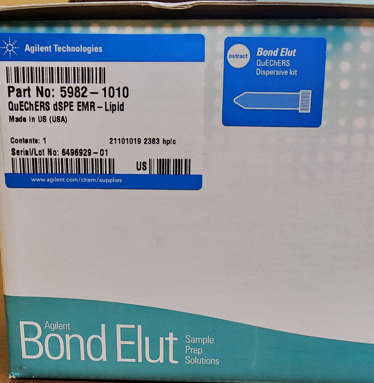 Agilent Technologies 5982-1010 Bond Elut EMR-Lipid dispersive SPE, 50/PK