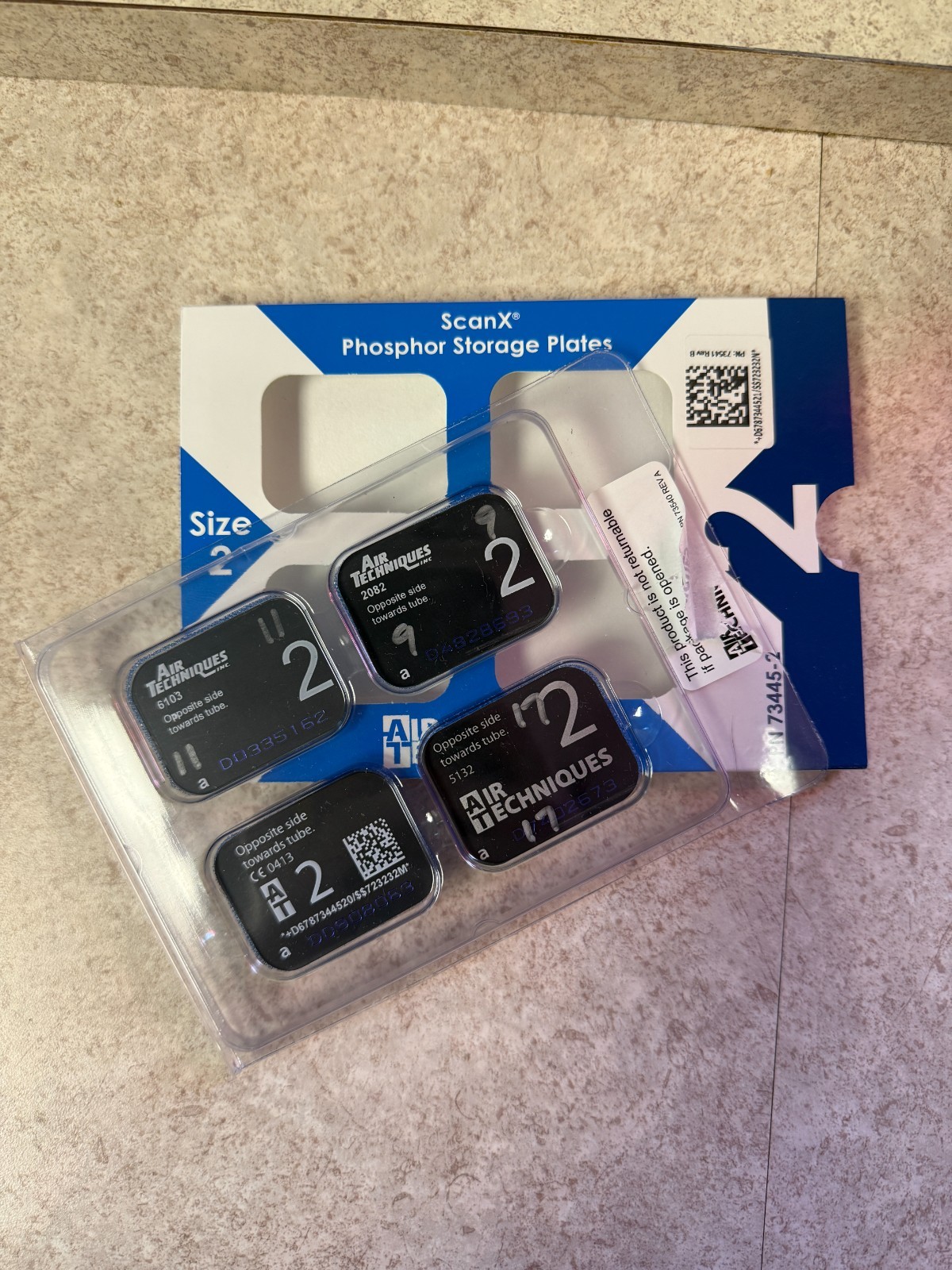 Air Techniques Scan X Intraoral Phosphor Storage Plates, Size 2, 4/pk, Used