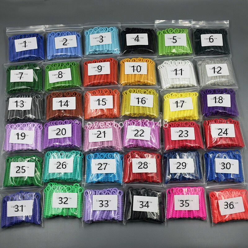 50 Packs Dental Orthodontic 37 Colors Elastic Braces Rubber Ligature Ties