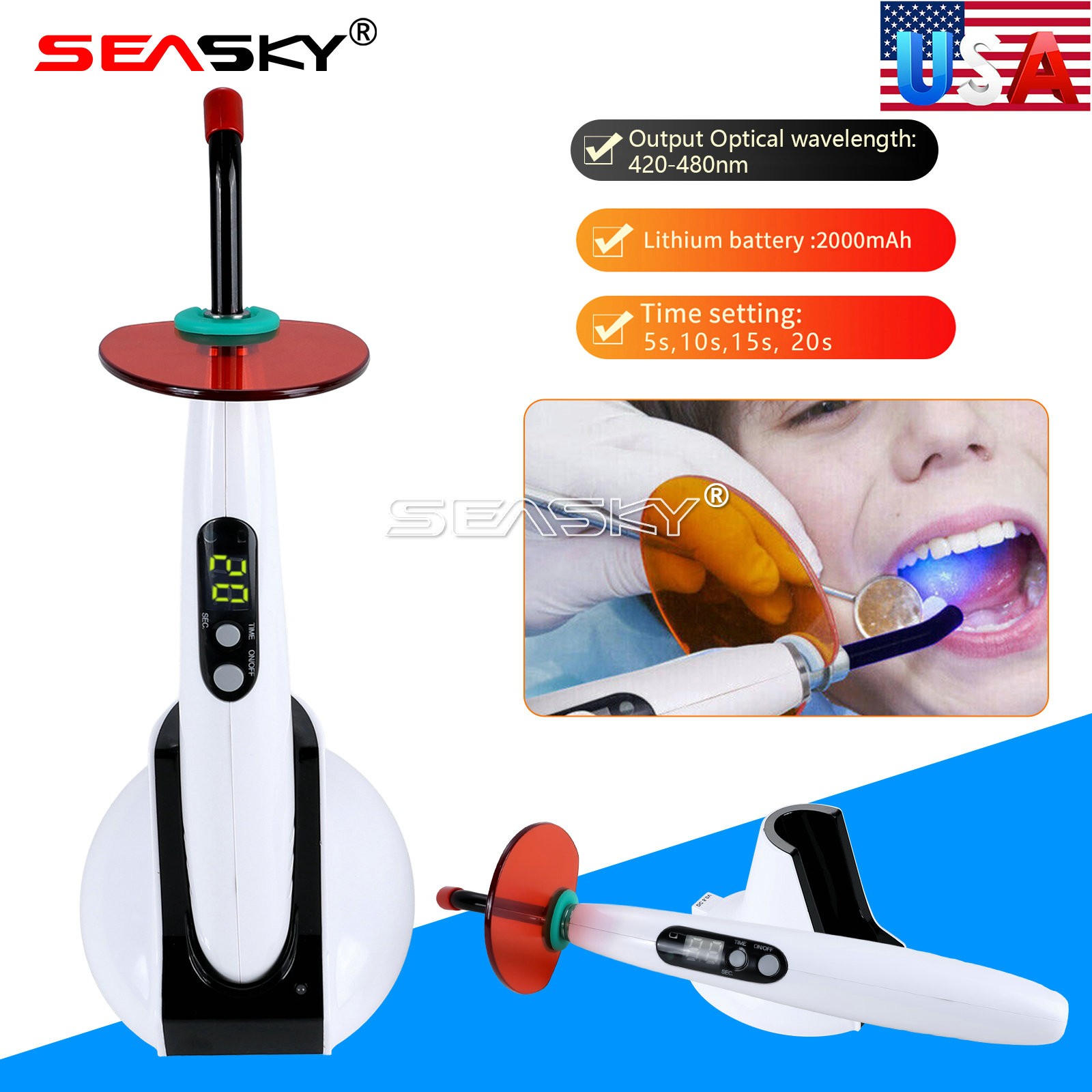 Woodpecker Style Dental 5S Curing Lamp Cure Light ILed 1500mW/cm2