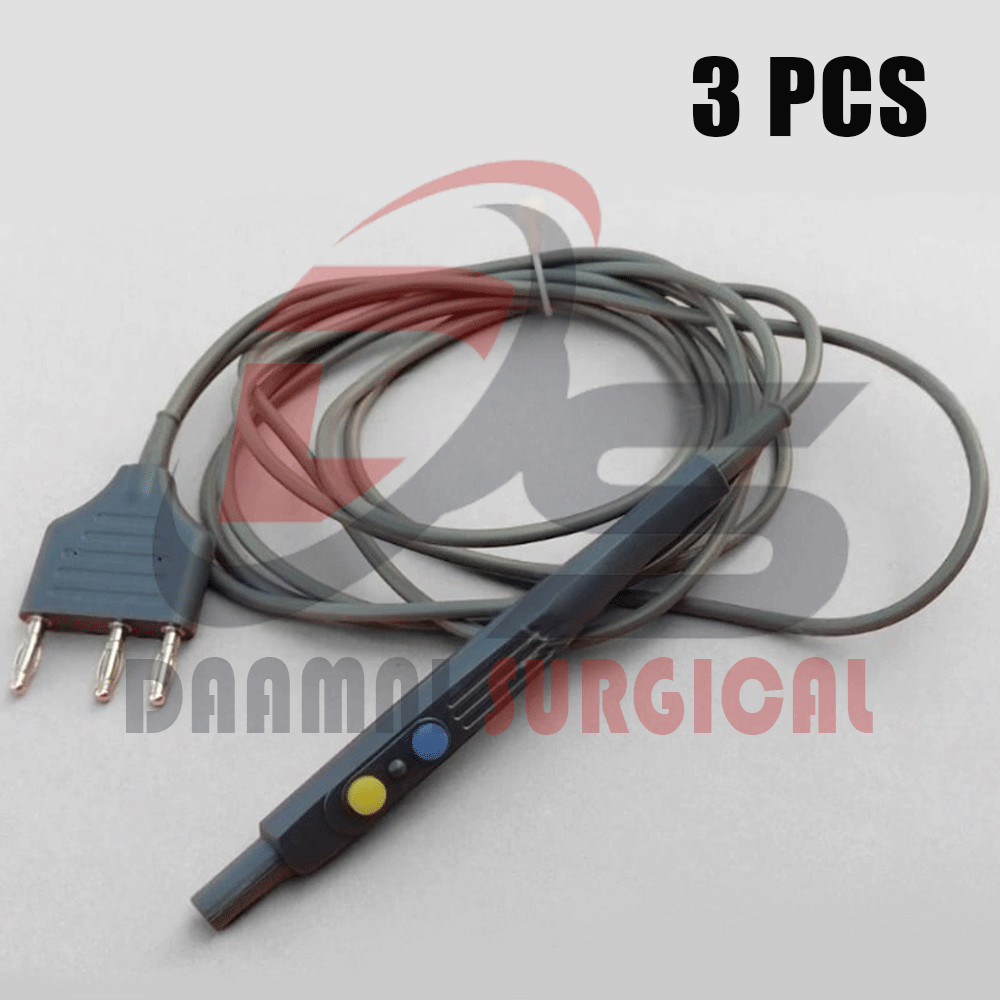 Autoclavable ESU Diathermy Cautery Pencil Reuseable Electrosurgical 3 Pcs