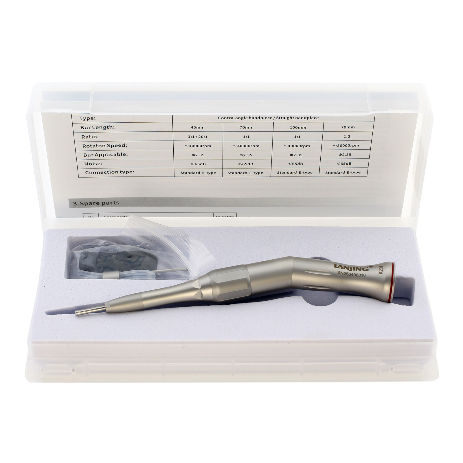 1:2 Surgical Handpiece 20 Degree Angle Attachment NSK SGA-E2S E-type ENT Neuro