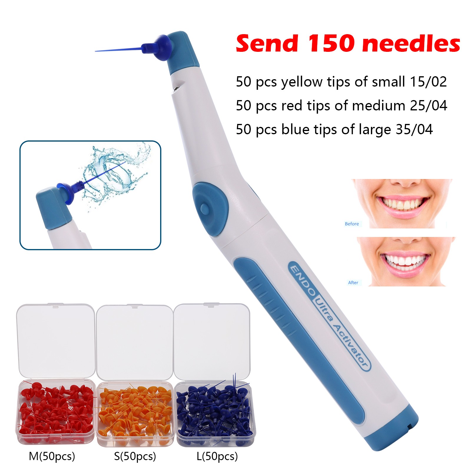 Dental LED Endo Ultrasonic Sonic Activator Root Canal Irrigator + 150Tips Free