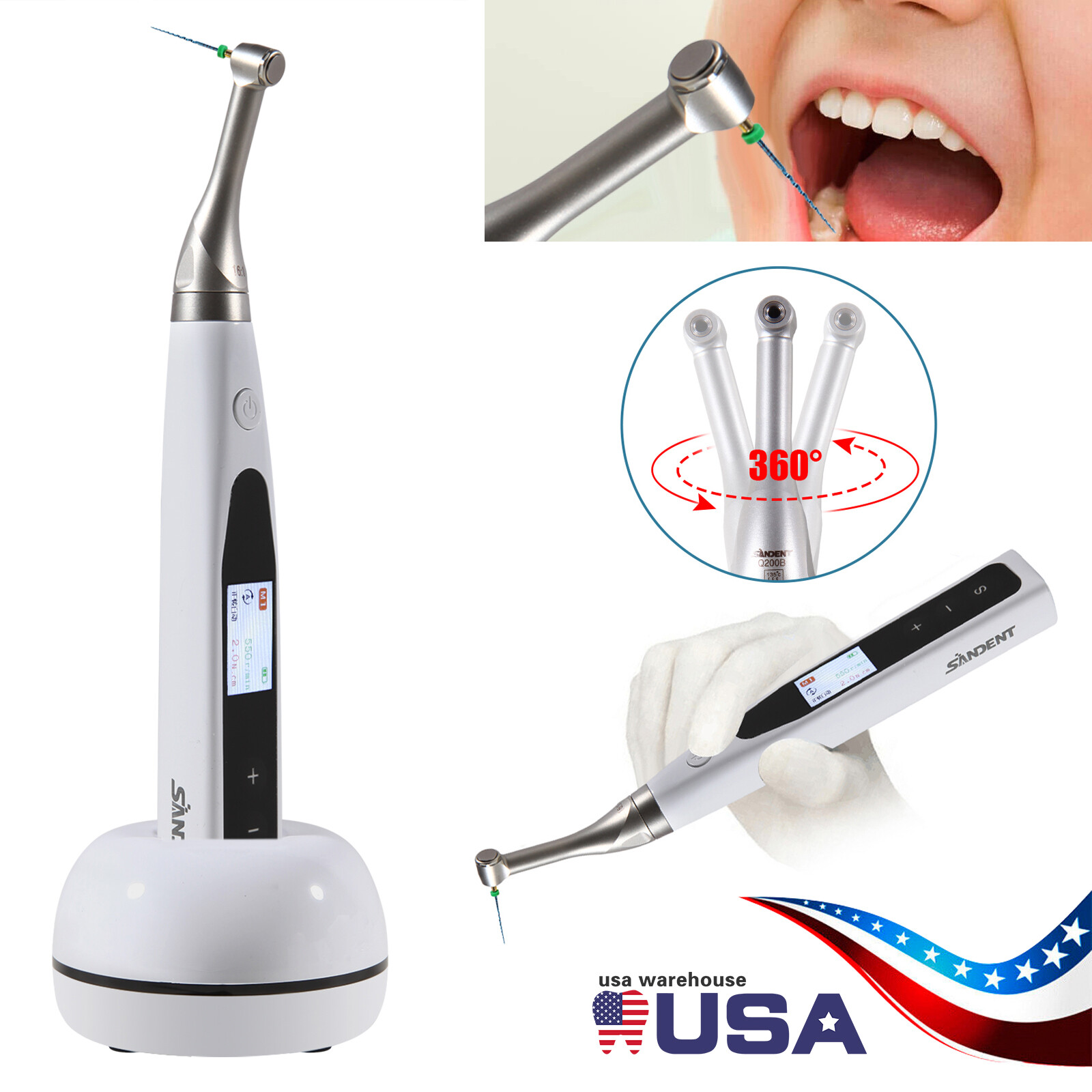 2 in 1 Wireless Dental Endo Motor Reciprocating with Built in Apex Locator LED