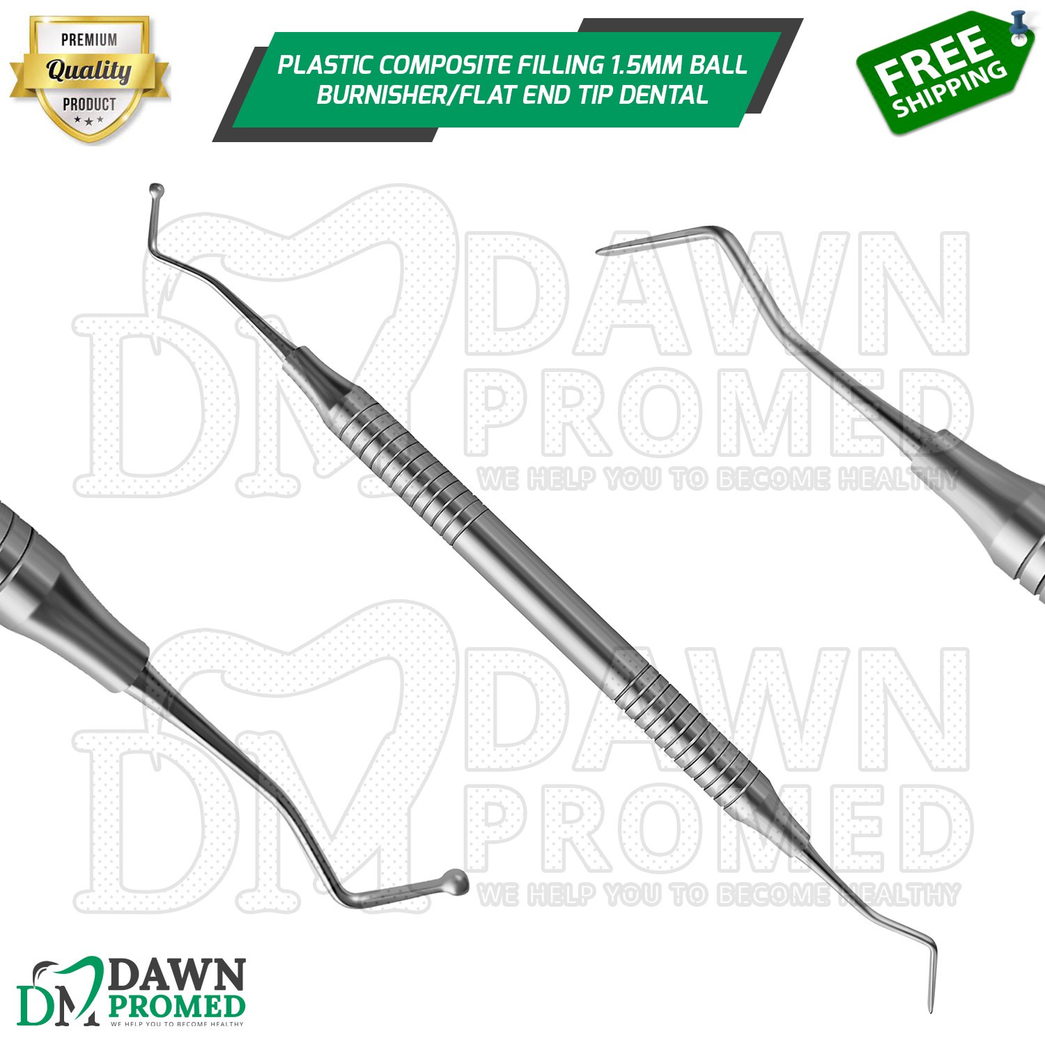 Plastic Composite Filling 1.5MM Ball Burnisher/Flat End Tip Dental Instruments