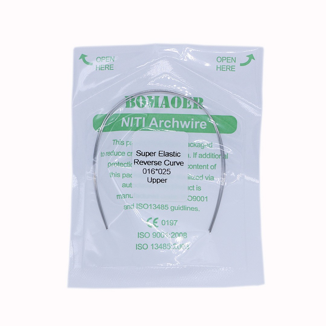 50×Dental Orthodontic Niti Rectangular Arch Wires Reverse Curve 16×25 Upper