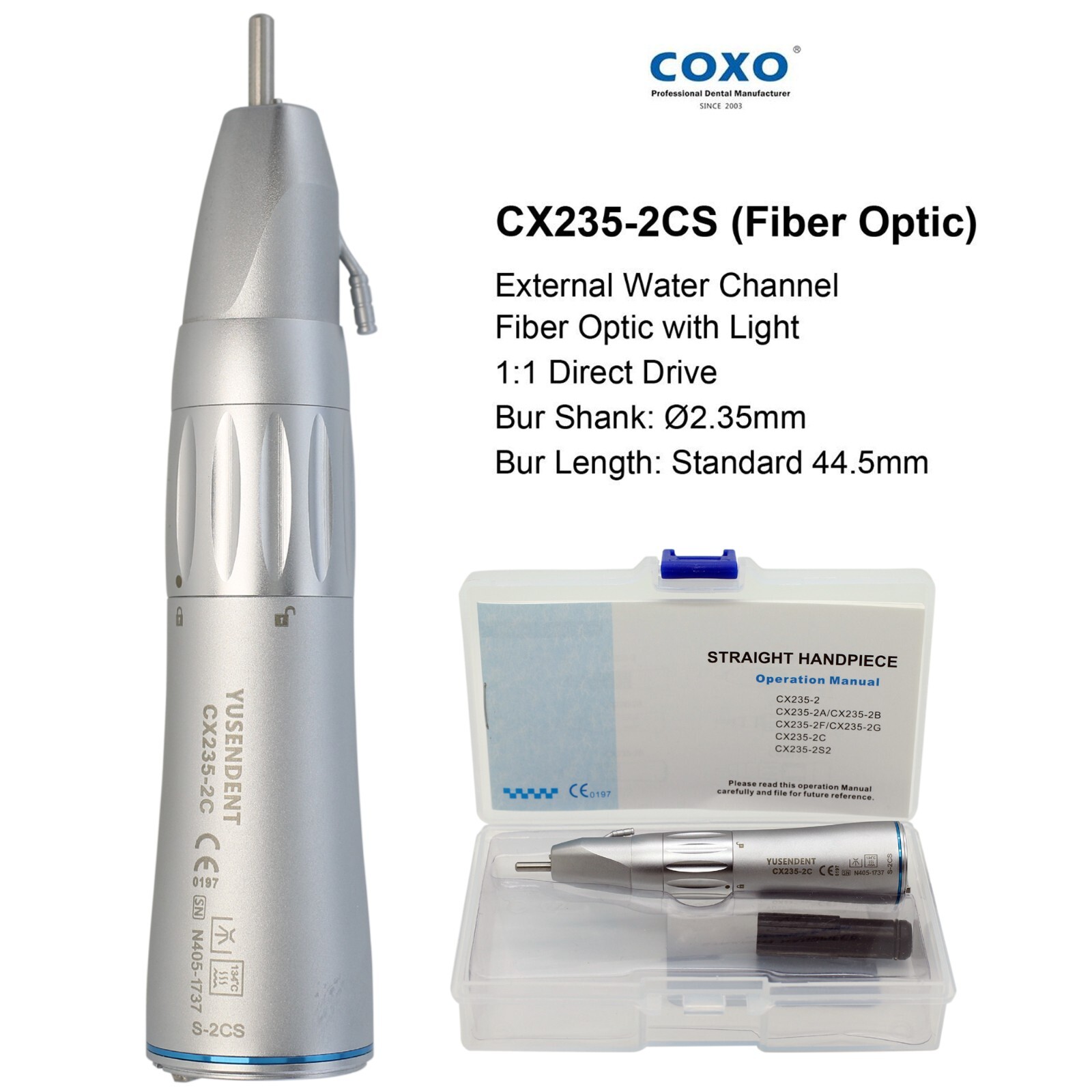 COXO Dental 20:1 Implant Contra Angle Surgical Handpiece Straight 1:1 1:2 20° 2S