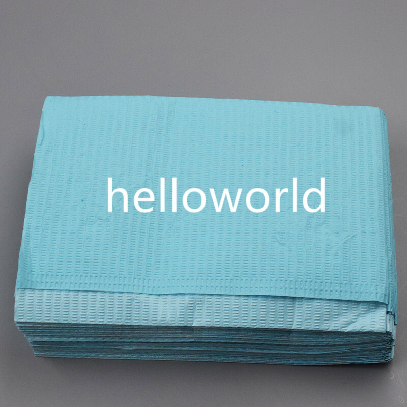 125 Pcs High-quality Brand New Blue Disposable Dental Patient Bibs Towel 33*46cm