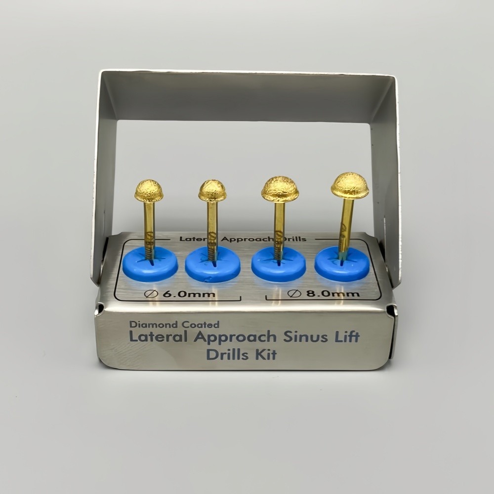 Dental Lateral Approach Drill Kit Sinus Lift Membrane Diamond Coated Burs