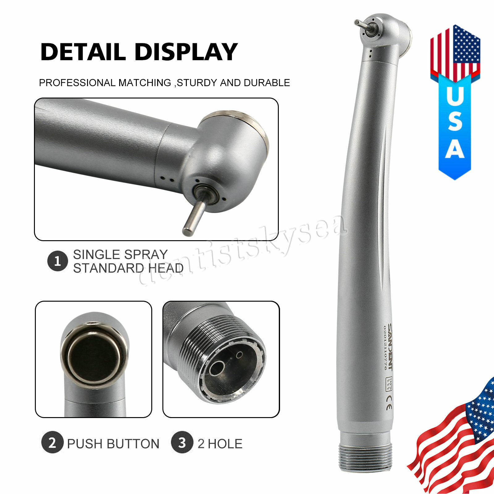 Dental High Speed Handpiece Clean Head 2 Hole STNABB B2-USA