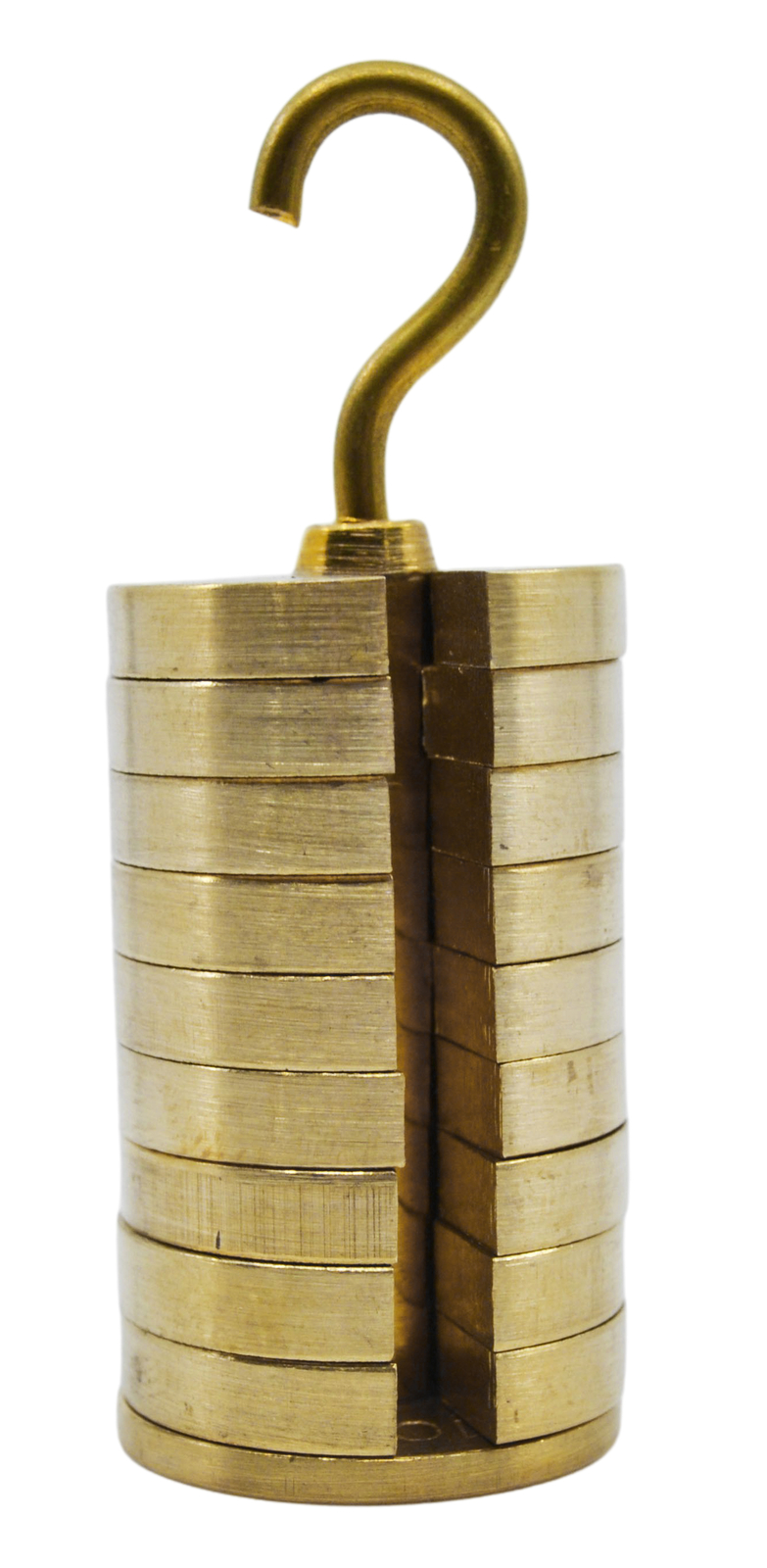 Slotted Weight Set, 100g – Brass – With Hook – Eisco Labs