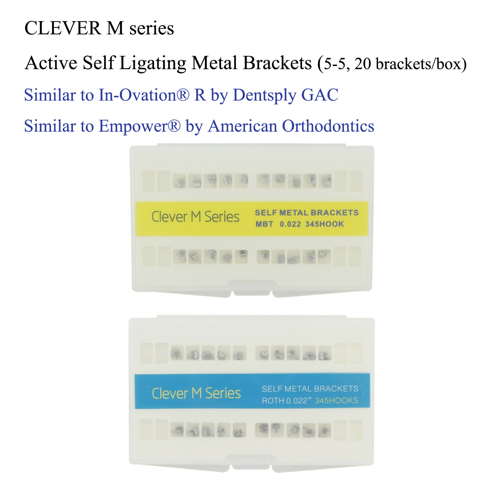 Dental Orthodontic Brackets Mini Self Ligating Metal Roth MBT 022 DAMON Empower