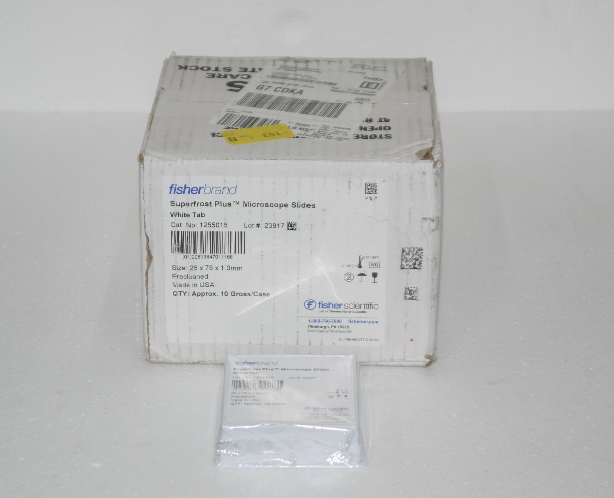 FisherBrand 12-550-15 Precleaned Superfrost Plus Microscope Slides White 1mm New