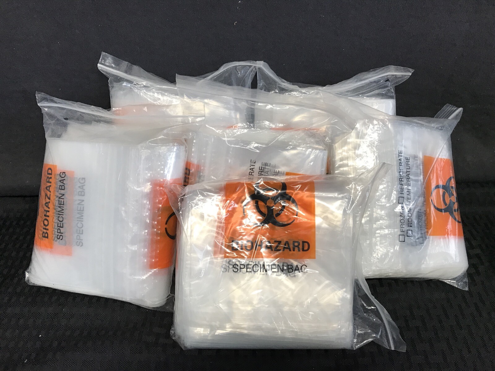 (600) Plastic Biohazard Specimen Bags 6” x 9” Resealable Zip Style
