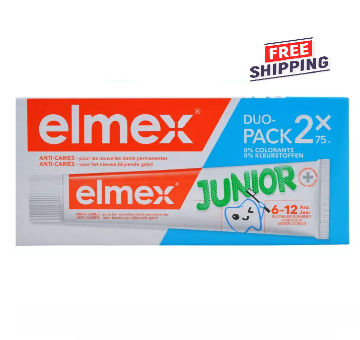 2 PACK – Elmex Toothpaste Junior 6-12 Age 75ml