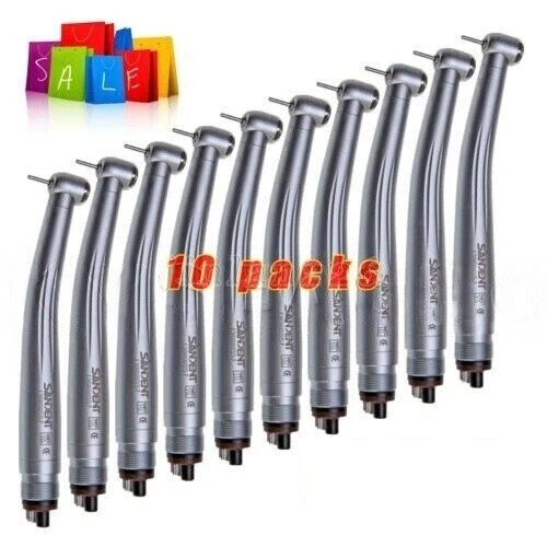 10 X SANDENT NSK PANA MAX Style Dental High Speed Handpiece Push Button 4 Holes