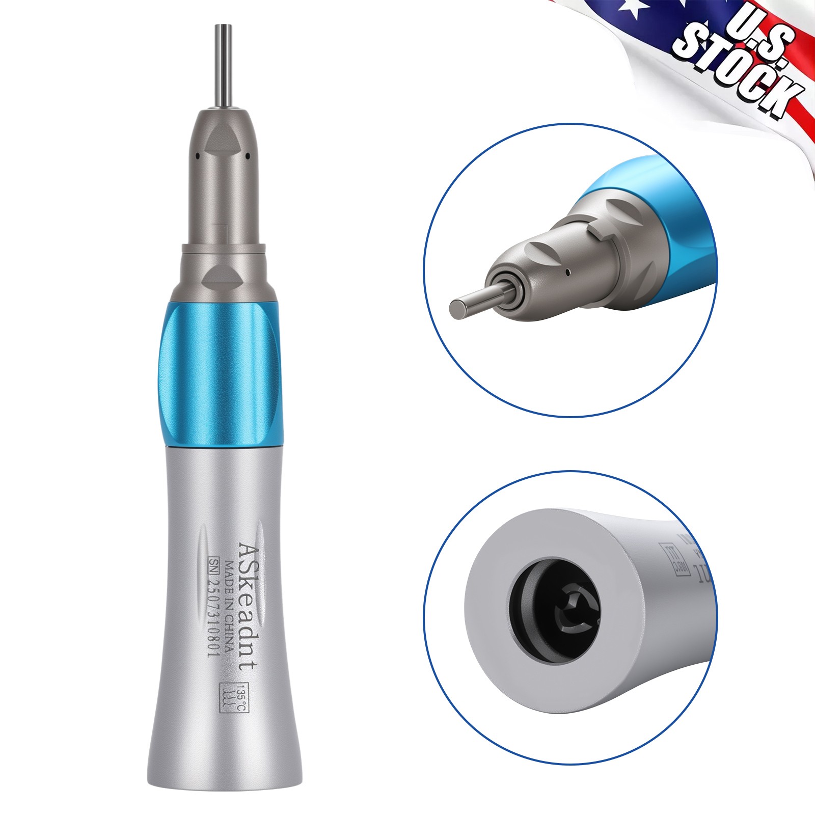 Dental Slow Low Speed Handpiece Straight Nose Cone E-TYPE AS