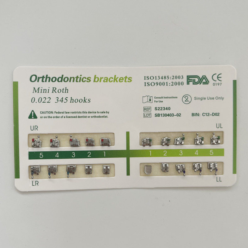 10 Packs Dental Orthodontic Metal Brackets Braces Mini Roth.022 Hooks 345 CE