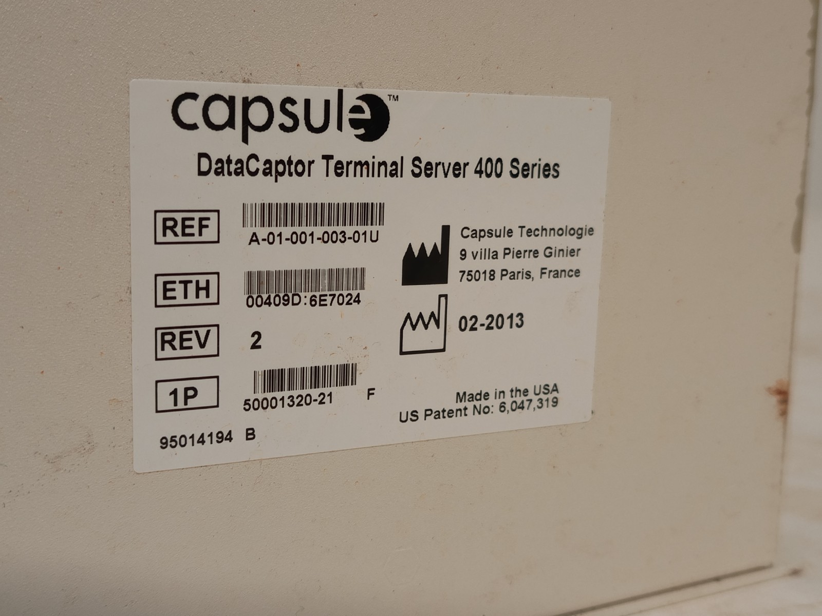 (5) Capsule DataCaptor Terminal Servers 400 Series A-01-001-003-01U, Made in USA