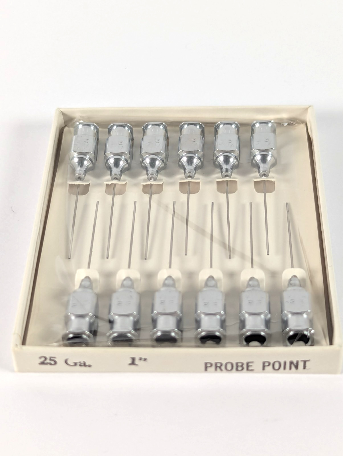 Lot (12) Vita 25 Gauge 1″ Vita Probe Point Stainless Steel Reusable Needles