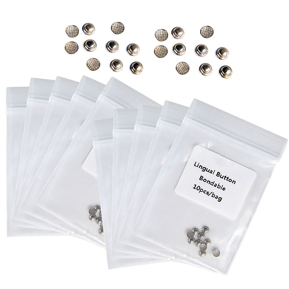 AZDENT Dental Orthodontic Bondable Lingual Buttons Round Base Direct Eyelets FDA