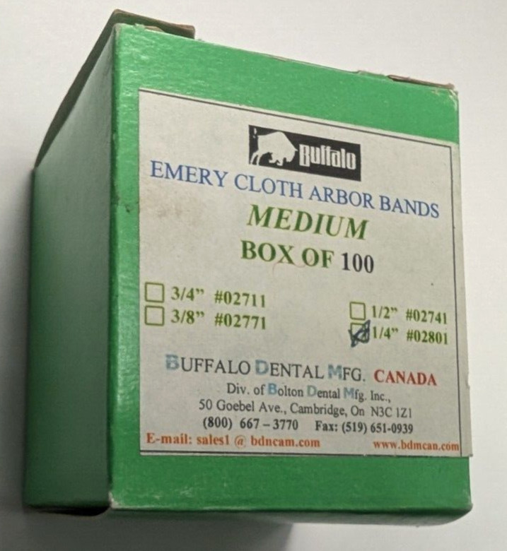 Buffalo Emery Cloth Arbor Bands 3/4″or 1/4″ Medium Trimming Finishing 100 Pk