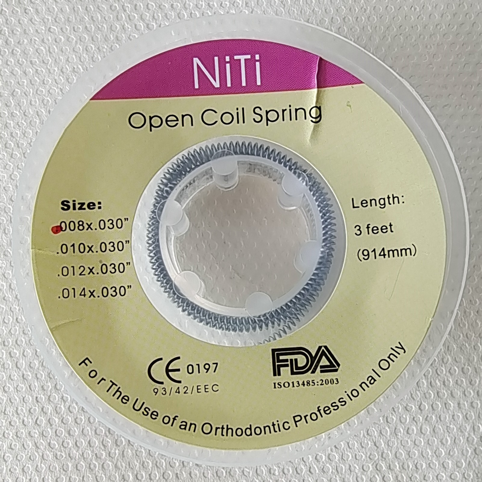 5 Roll Dental Orthodontic Niti Open Coil Spring Spool Dia.008 *030 ” inch 914mm