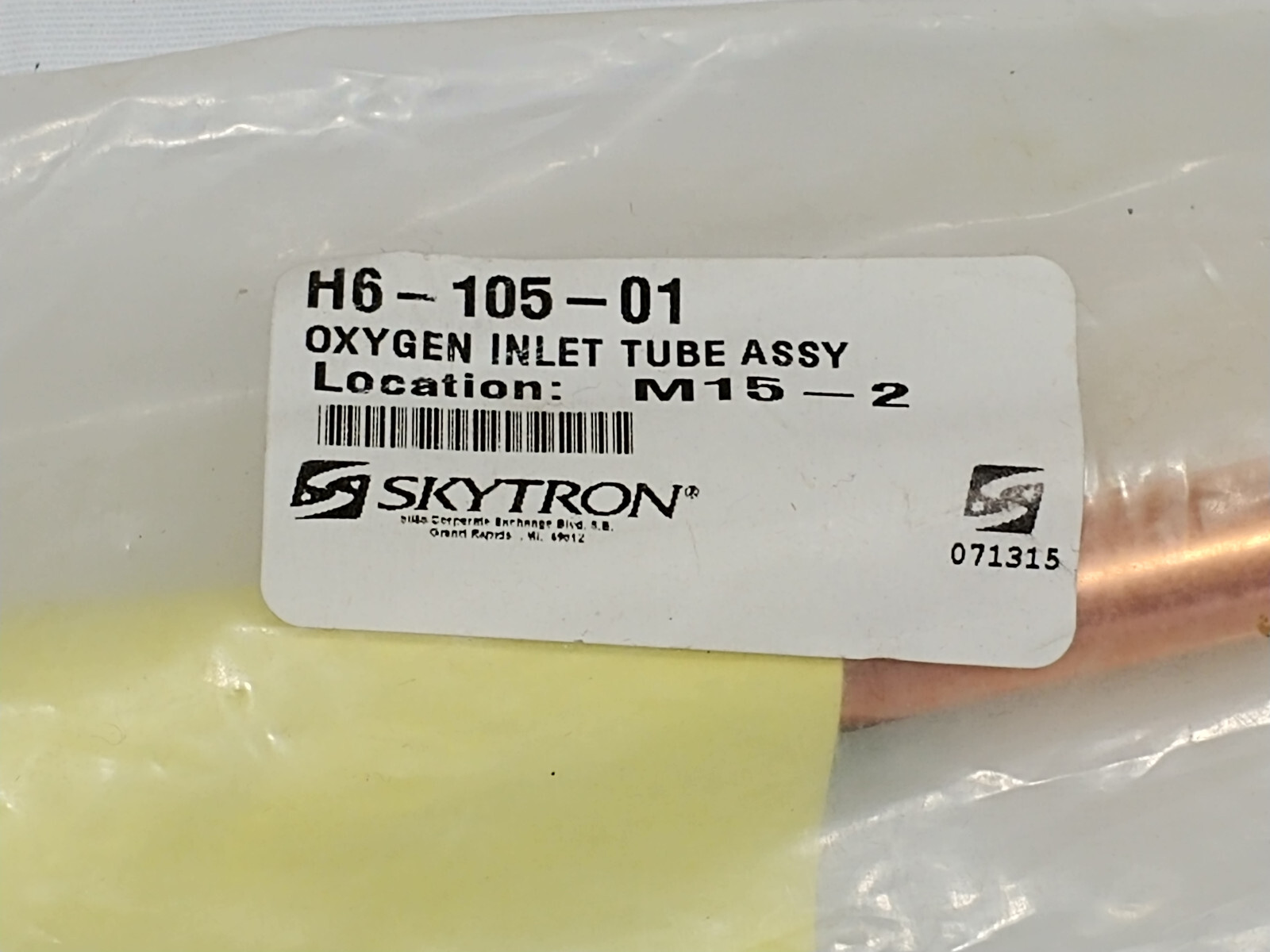 Skytron H6-105-01 Oxygen Inlet Tube Assy