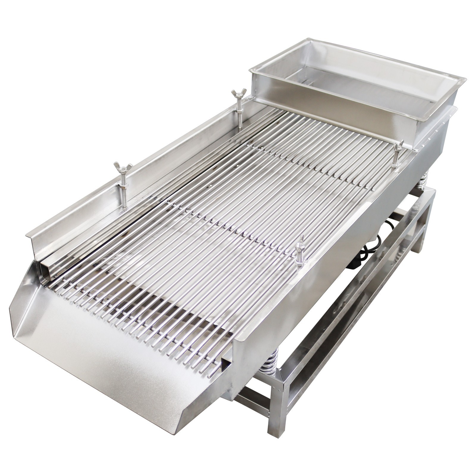 80WX2 Straight Sieve Shaker Machine with 10MM Long Strip Screen 110V/60HZ