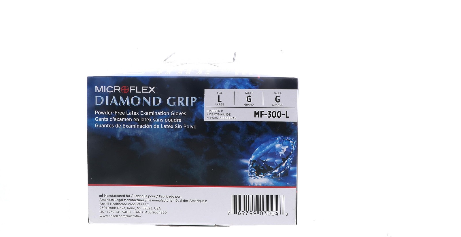 Ansell MICROFLEX ​Diamond Grip MF300 Exam Standard Gloves Size L, Natural Bu…