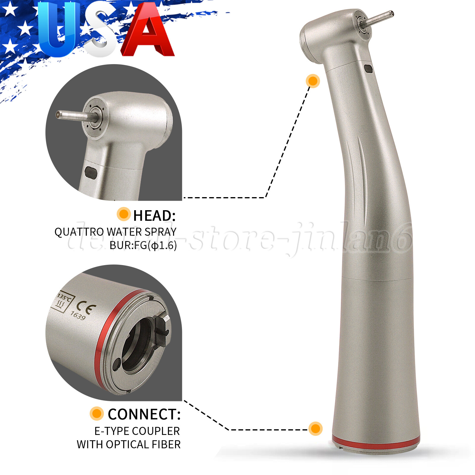 Woodpecker Style 1:5 High Speed Handpiece for MT2 MT3 Dental Electric Motor