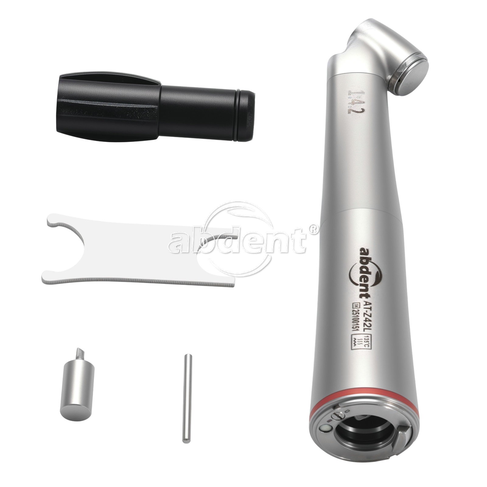 abdent 45° Electric Contra Angle LED Optic 1:4.2 Handpiece Quattro Spray