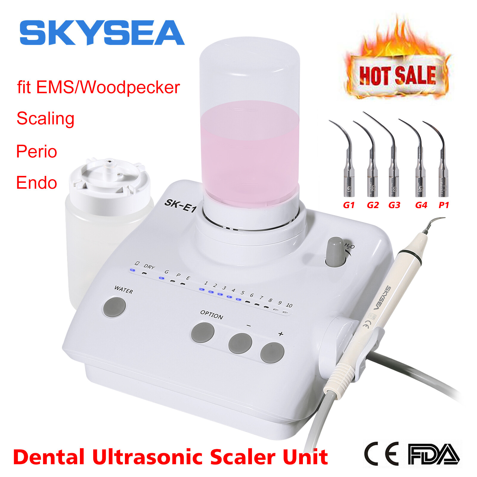 Dental Ultrasonic Piezo Scaler Handpiece Bottles Scaling Tips For EMS Cavitron