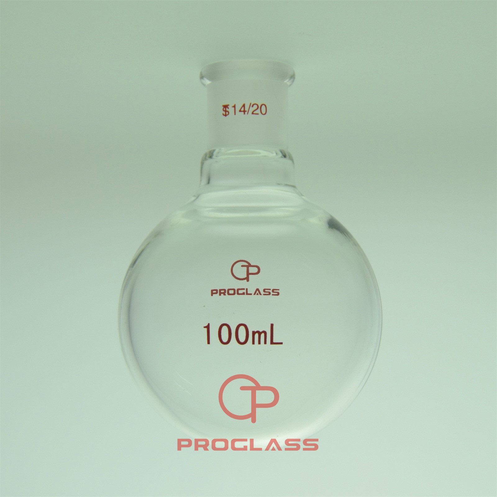 Lab Glass Single Neck Round Bottom Boiling Flask 100mL with 14/20 Joint