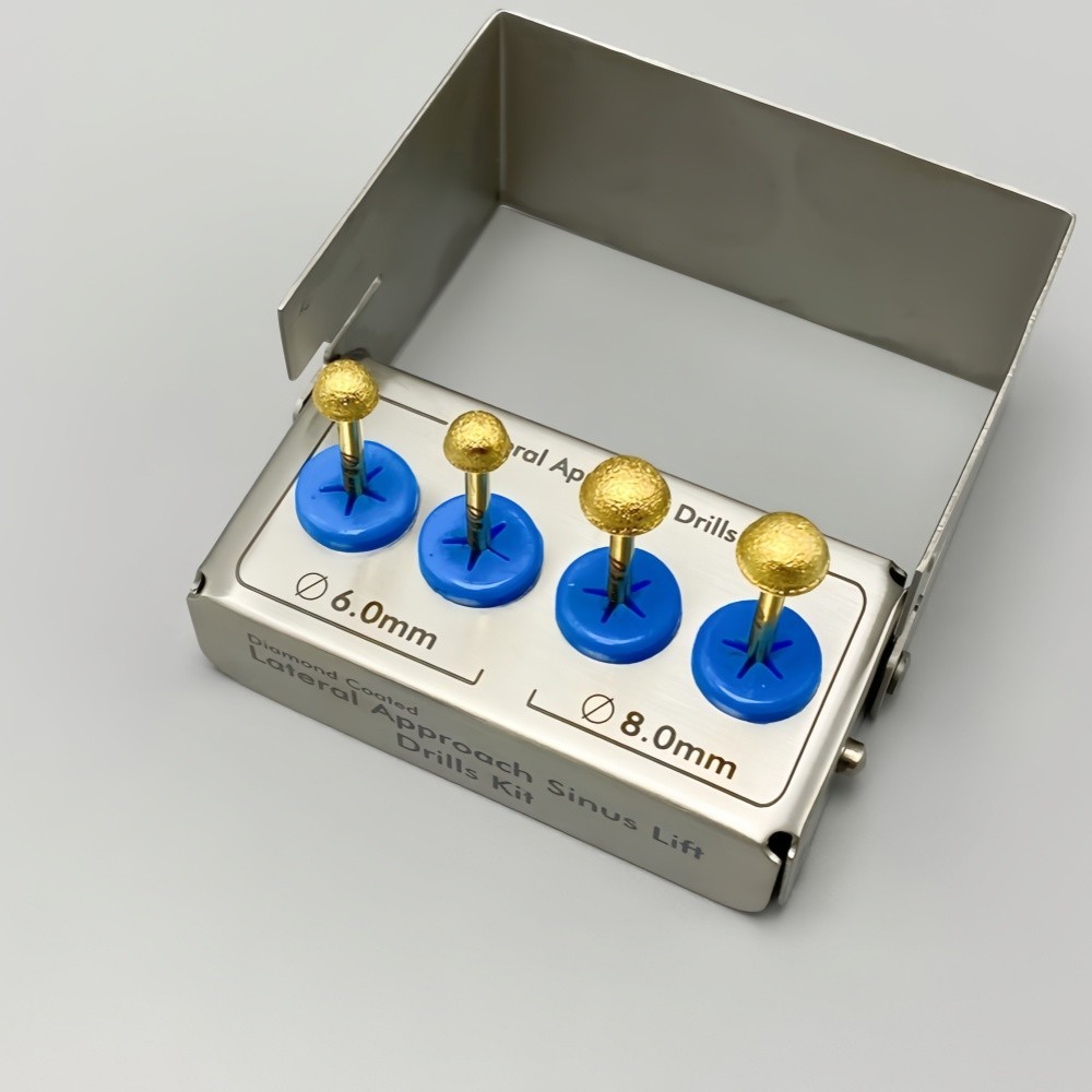 Dental Lateral Approach Drill Kit Sinus Lift Membrane Diamond Coated Burs