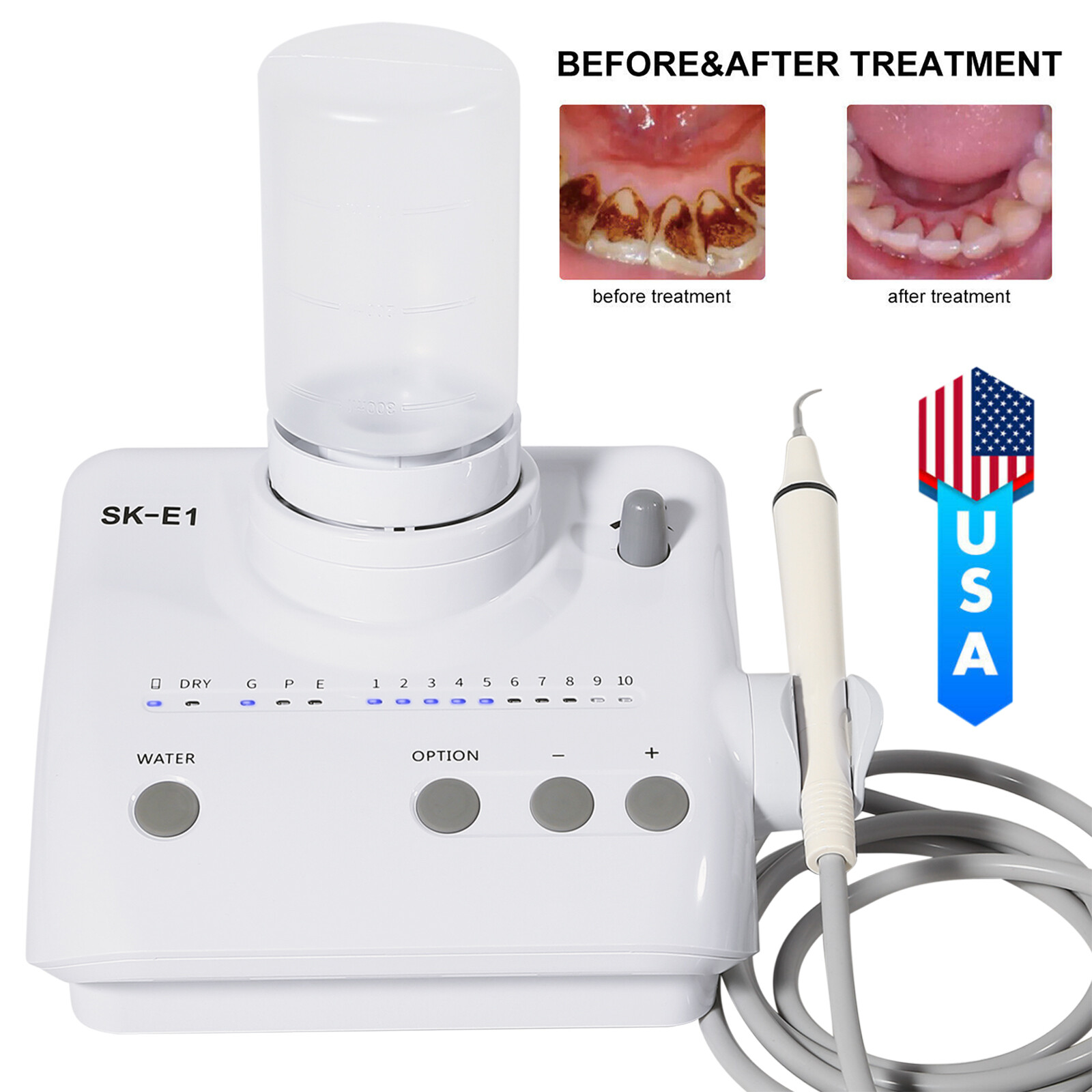Dental Portable Ultrasonic Piezo Scaler auto water supply fit EMS & Handpiece
