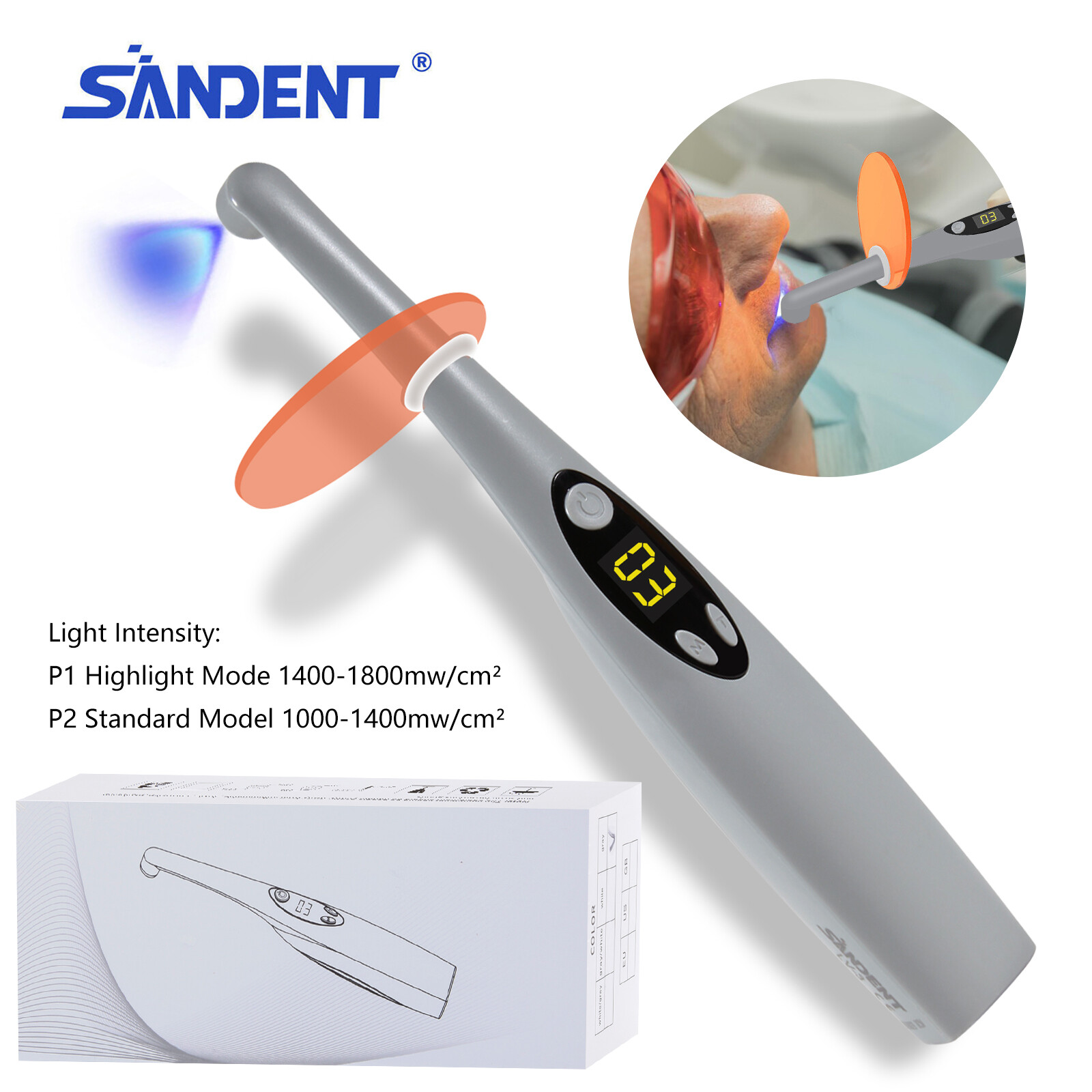 Dental Wireless Cordless iLed 3 Second LED Curing Light Cure Lamp LV3 DR DENTIST
