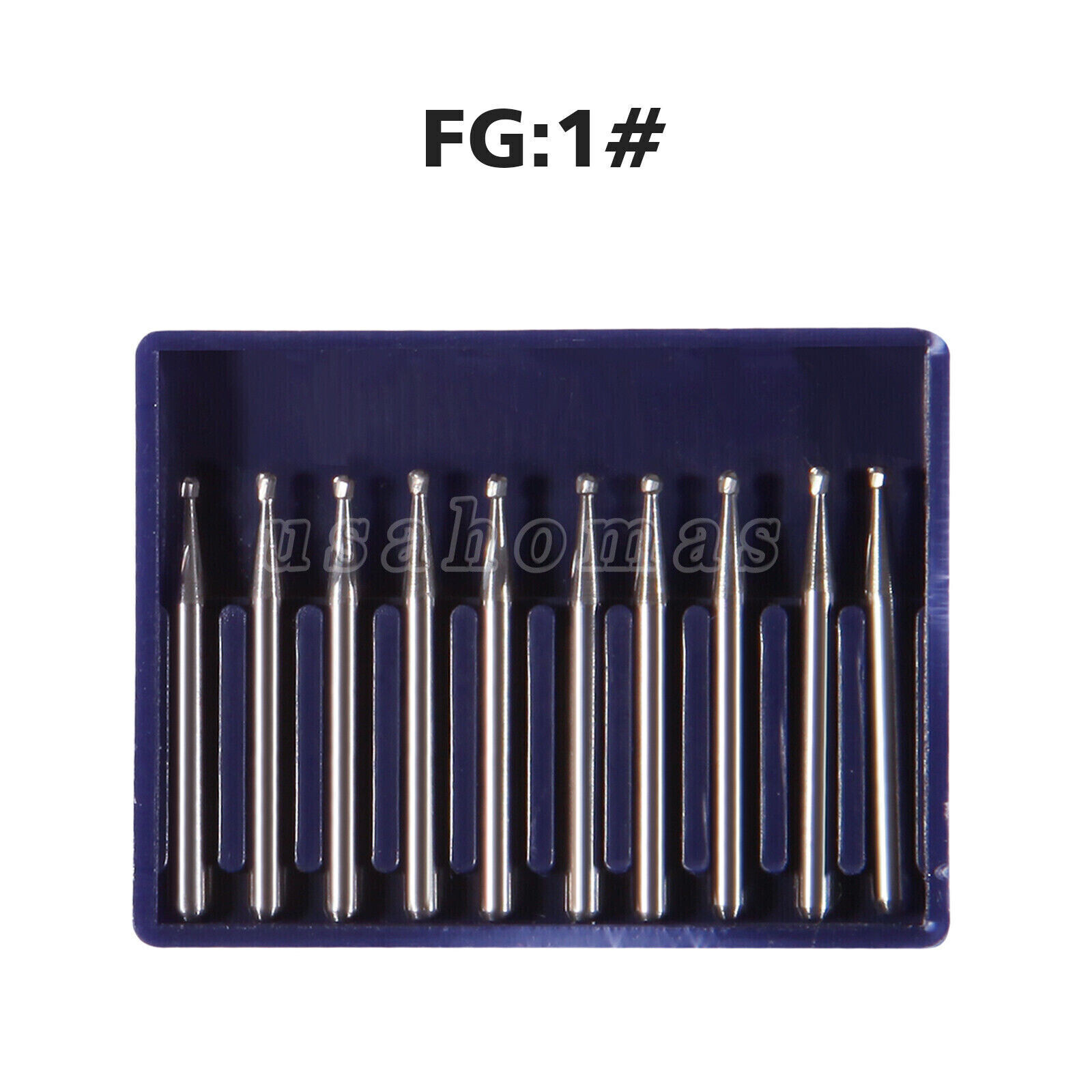 10PCS Dental Carbide Bur Round Ball High Speed Friction Grip FG #1 2 3 4 5 330